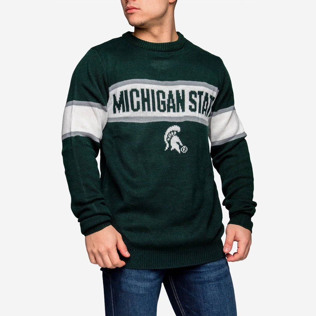 Michigan State Spartans Vintage Stripe Sweater FOCO - FOCO.com