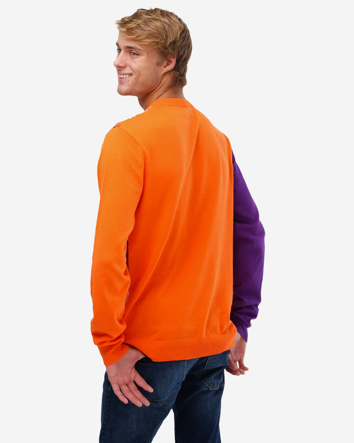 Clemson Tigers Busy Block Snowfall Sweater FOCO - FOCO.com