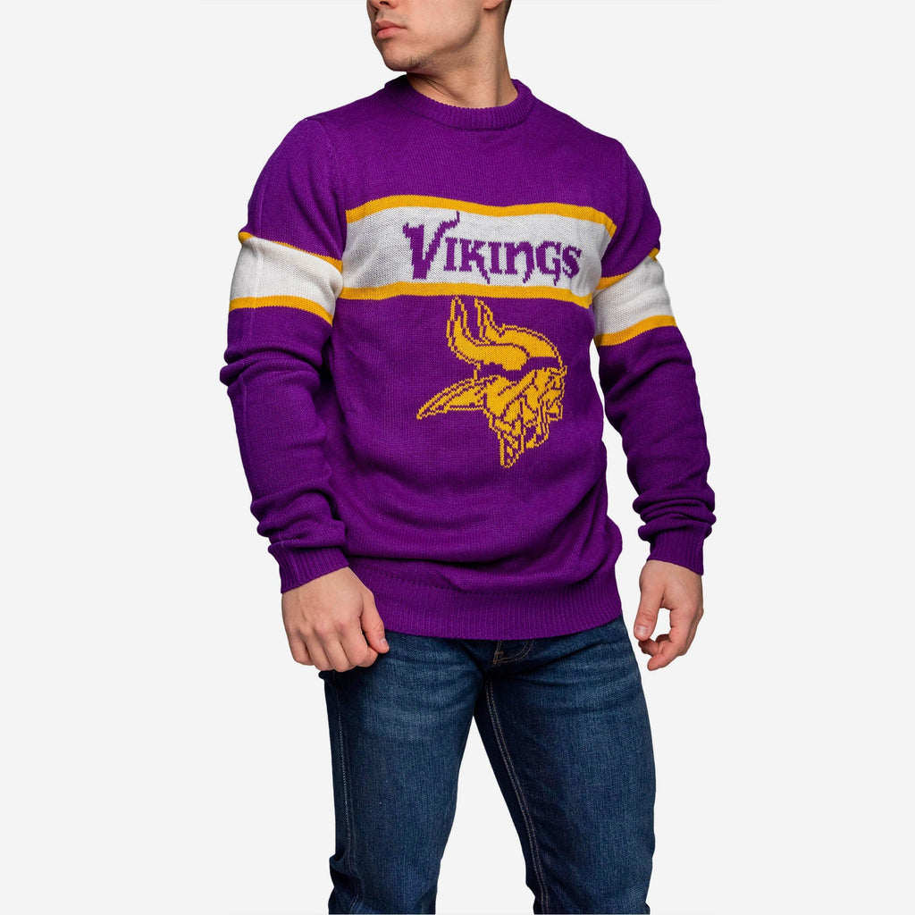 Minnesota Vikings Vintage Stripe Sweater FOCO - FOCO.com