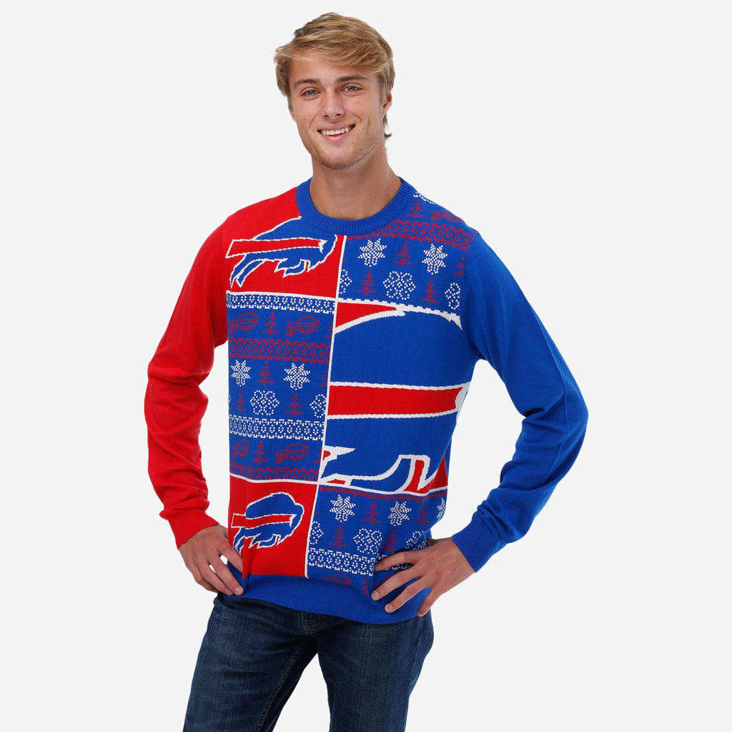 Buffalo Bills Busy Block Snowfall Sweater FOCO S - FOCO.com