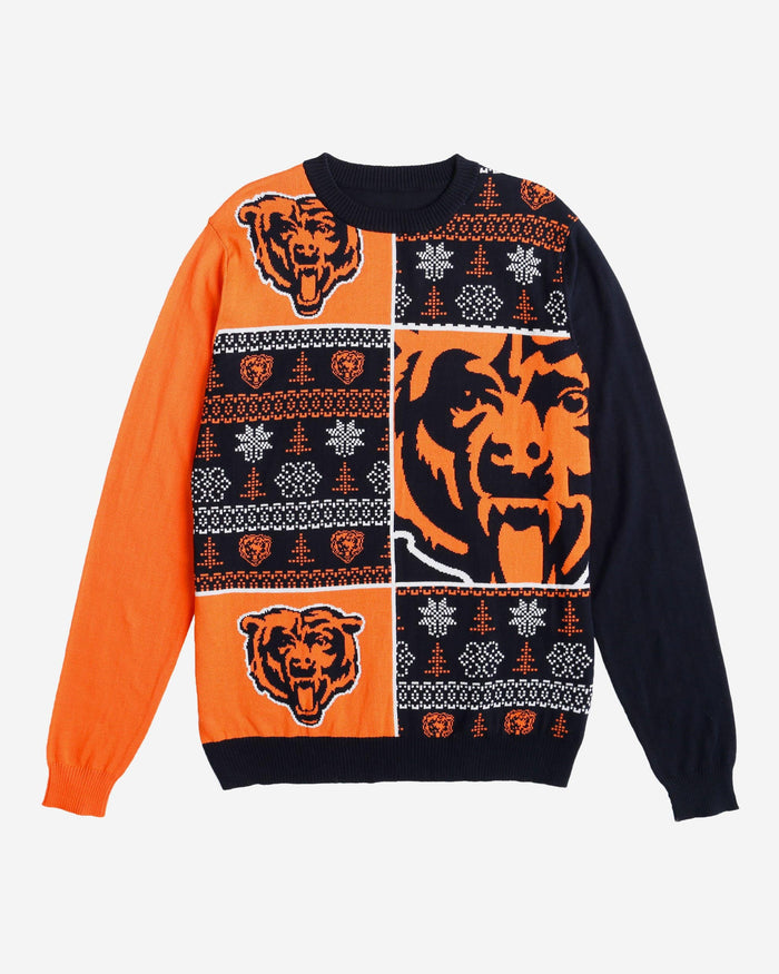 Chicago Bears Busy Block Snowfall Sweater FOCO - FOCO.com