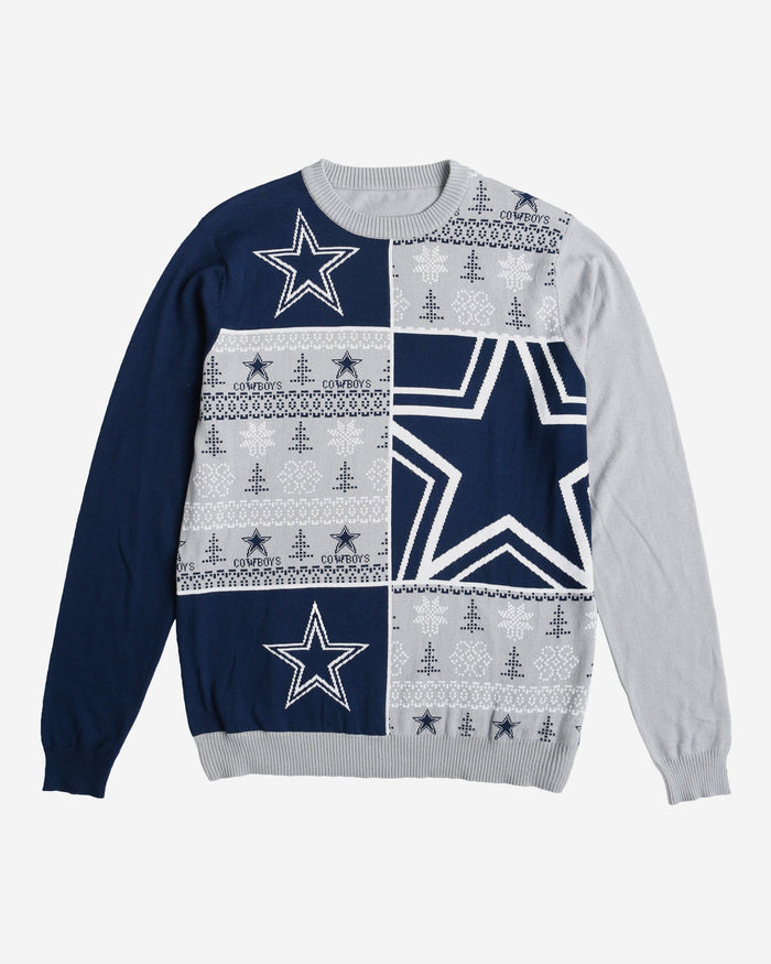 Dallas Cowboys Busy Block Snowfall Sweater FOCO - FOCO.com