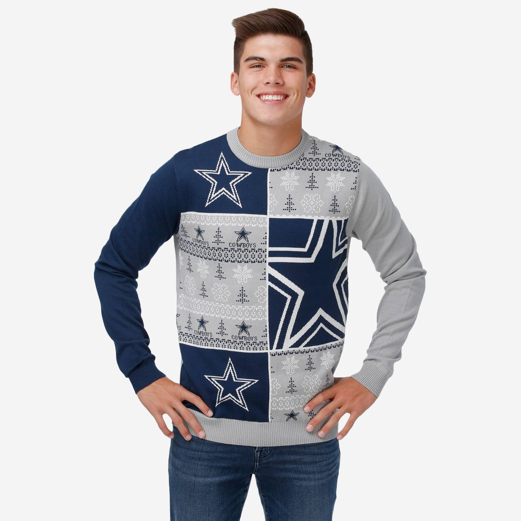 Dallas Cowboys Busy Block Snowfall Sweater FOCO S - FOCO.com