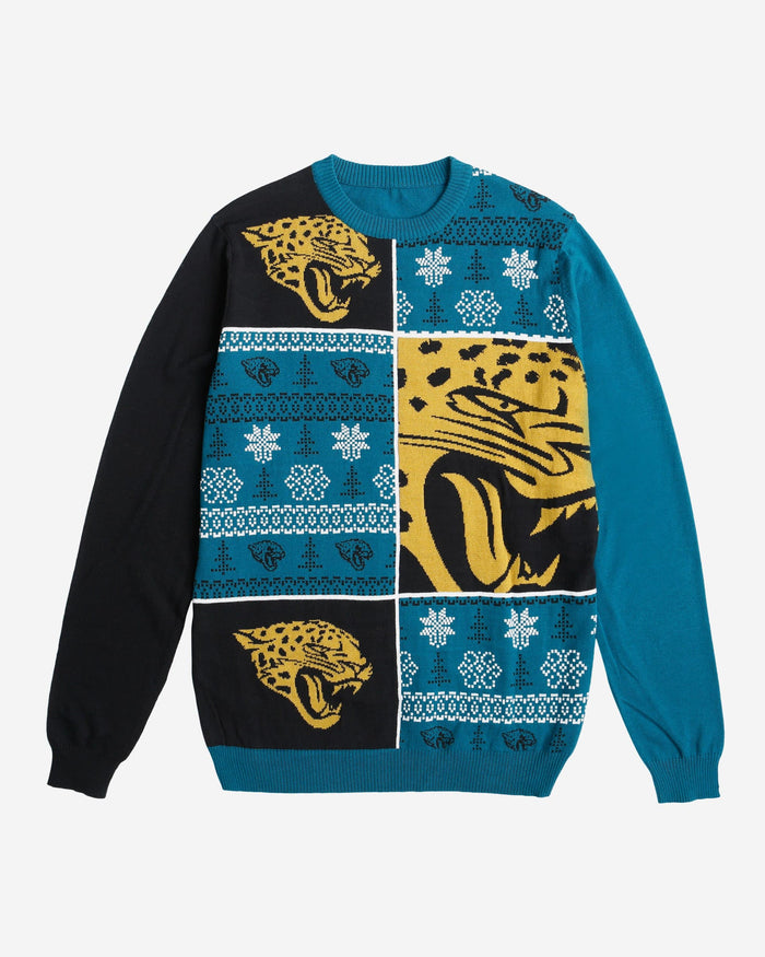 Jacksonville Jaguars Busy Block Snowfall Sweater FOCO - FOCO.com