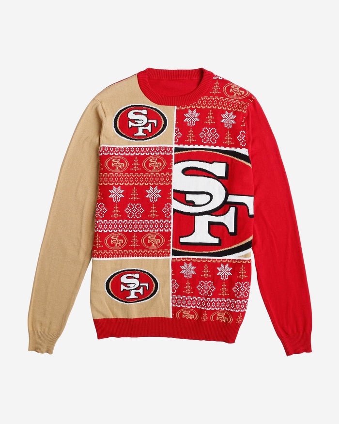 San Francisco 49ers Busy Block Snowfall Sweater FOCO - FOCO.com