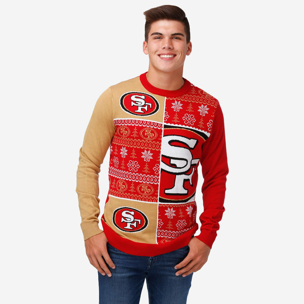 San Francisco 49ers Busy Block Snowfall Sweater FOCO S - FOCO.com