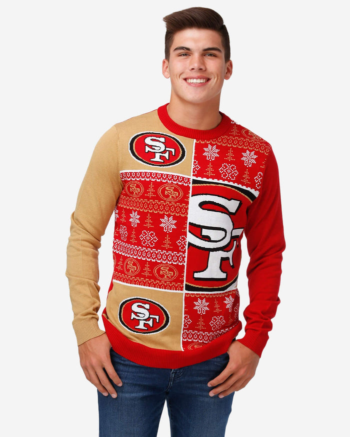 San Francisco 49ers Busy Block Snowfall Sweater FOCO S - FOCO.com