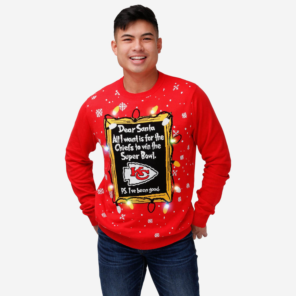 Kansas City Chiefs Dear Santa Light Up Sweater FOCO S - FOCO.com