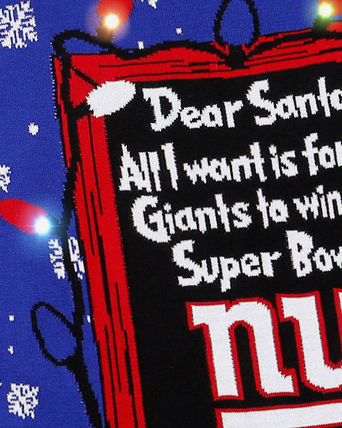 New York Giants Dear Santa Light Up Sweater FOCO - FOCO.com