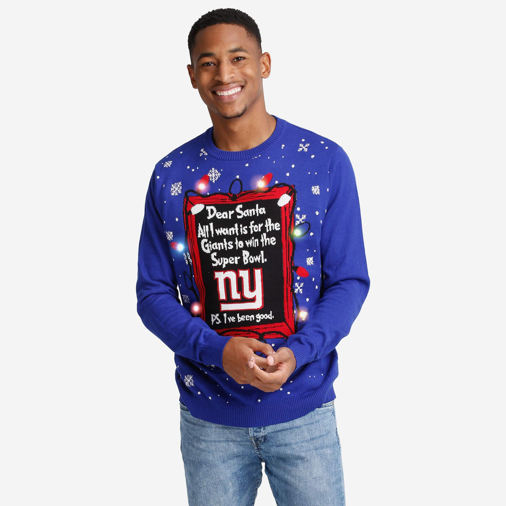 New York Giants Dear Santa Light Up Sweater FOCO S - FOCO.com