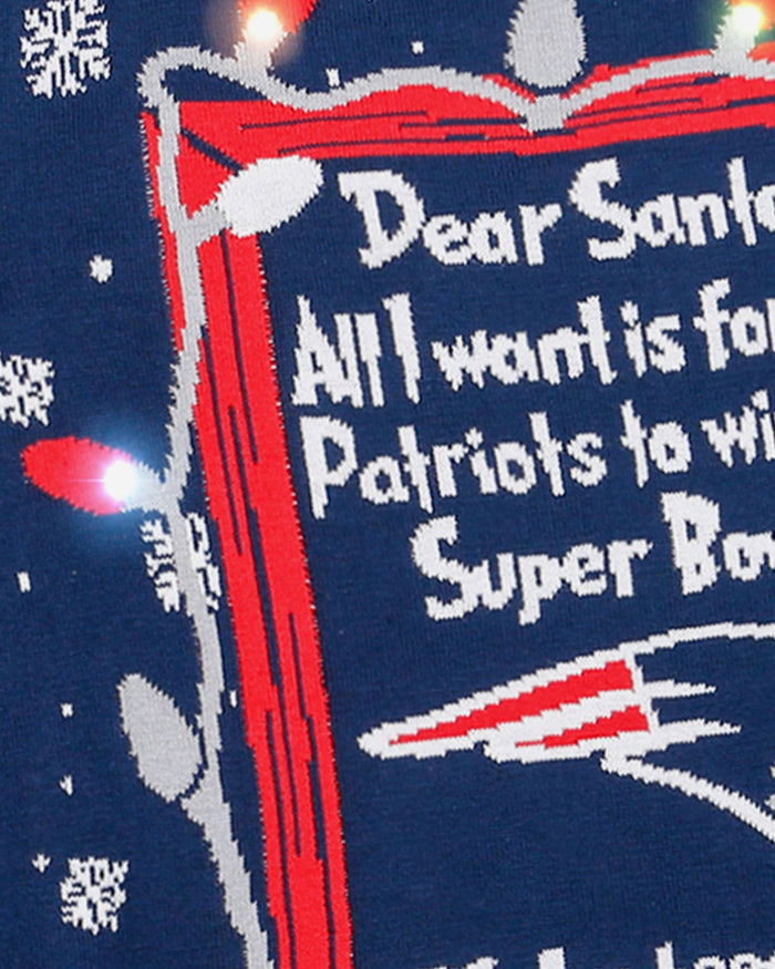 New England Patriots Dear Santa Light Up Sweater FOCO - FOCO.com