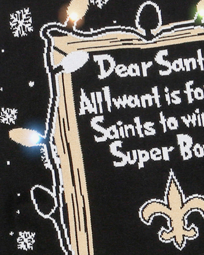 New Orleans Saints Dear Santa Light Up Sweater FOCO - FOCO.com