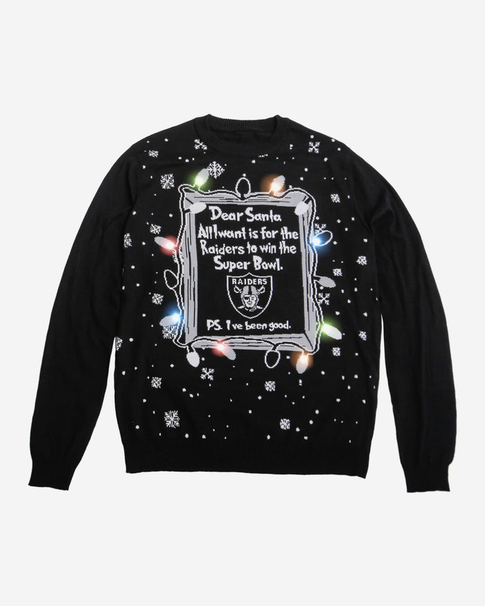 Las Vegas Raiders Dear Santa Light Up Sweater FOCO - FOCO.com