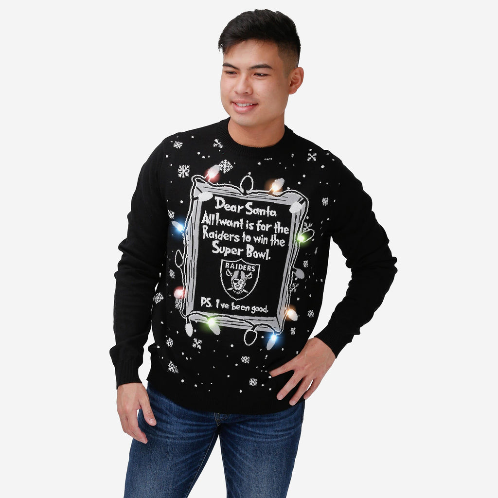 Las Vegas Raiders Dear Santa Light Up Sweater FOCO S - FOCO.com