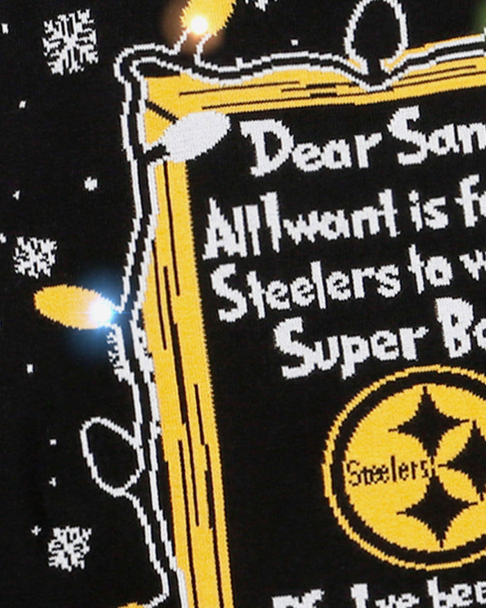 Pittsburgh Steelers Dear Santa Light Up Sweater FOCO - FOCO.com
