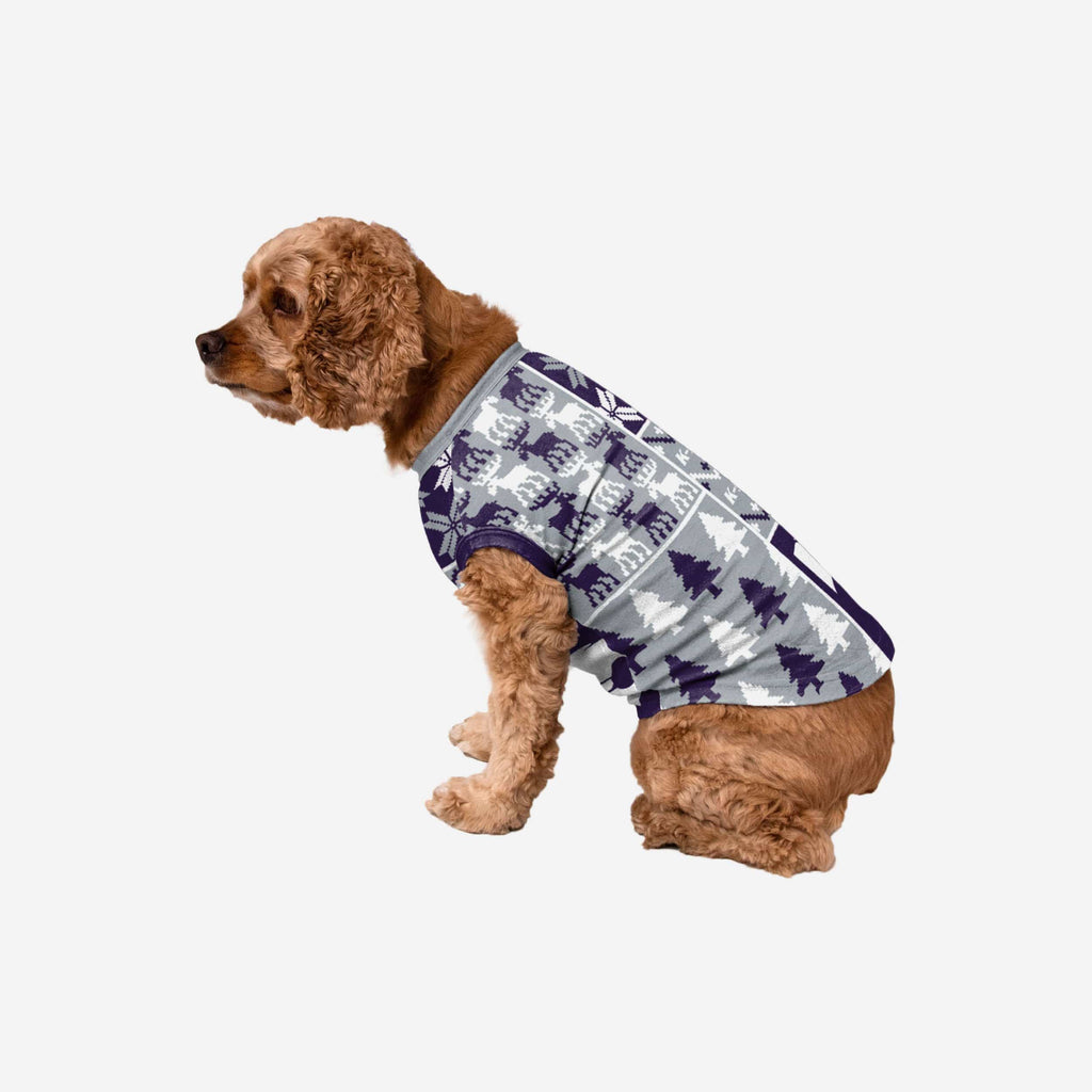 Kansas State Wildcats Busy Block Dog Sweater FOCO XS - FOCO.com