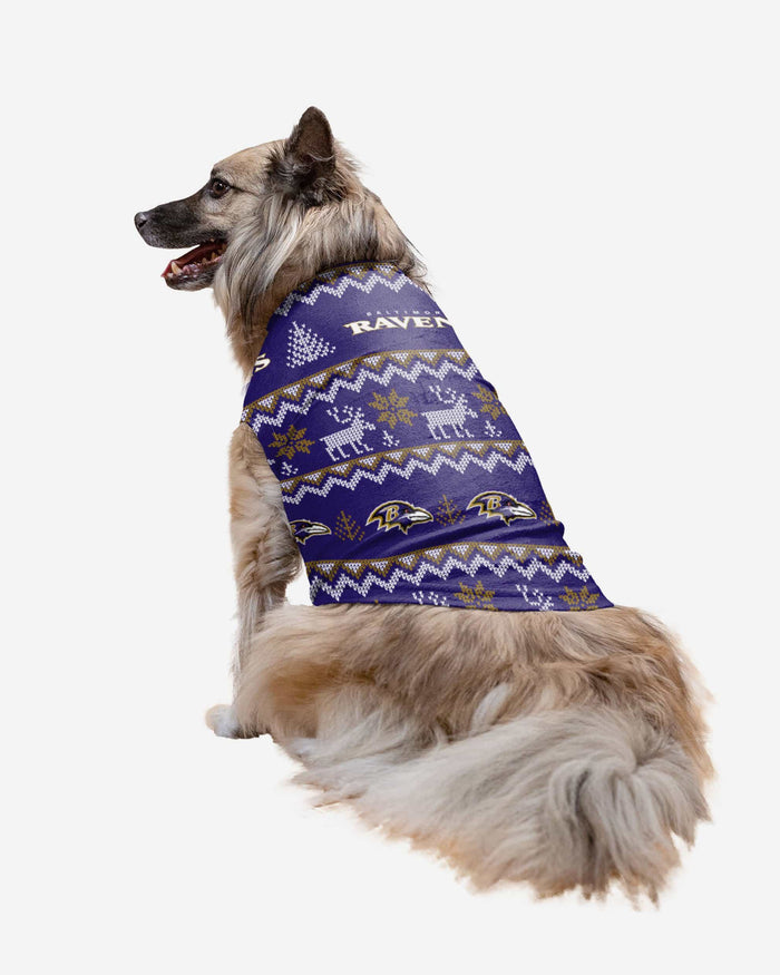 Baltimore Ravens Dog Family Holiday Ugly Sweater FOCO XS - FOCO.com