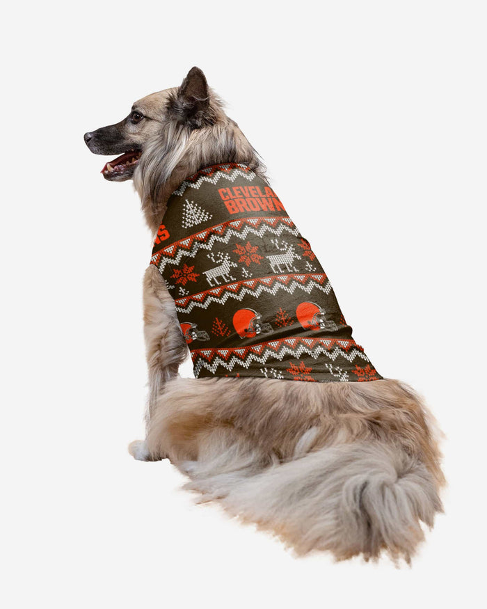 Cleveland Browns Dog Family Holiday Ugly Sweater FOCO XS - FOCO.com