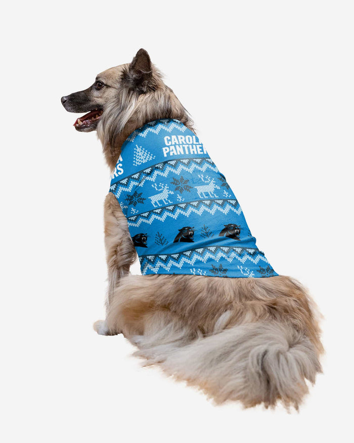 Carolina Panthers Dog Family Holiday Ugly Sweater FOCO XS - FOCO.com