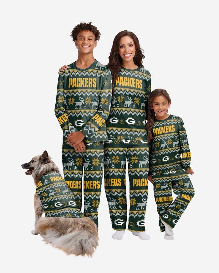 Green Bay Packers Dog Family Holiday Ugly Sweater FOCO - FOCO.com
