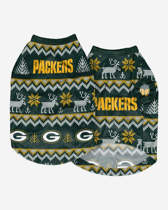 Green Bay Packers Dog Family Holiday Ugly Sweater FOCO - FOCO.com