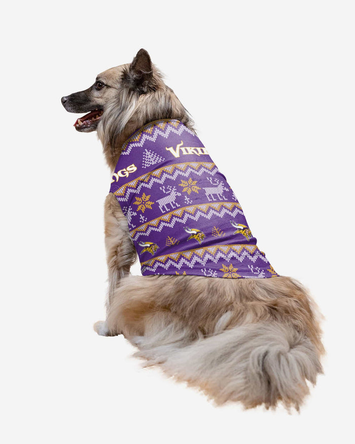 Minnesota Vikings Dog Family Holiday Ugly Sweater FOCO XS - FOCO.com