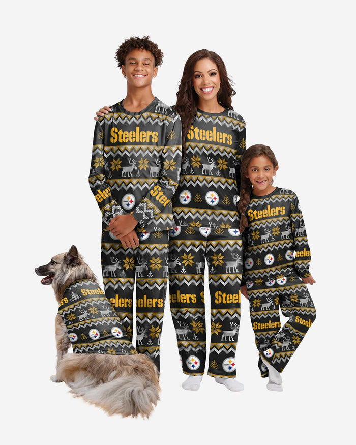 Pittsburgh Steelers Dog Family Holiday Ugly Sweater FOCO - FOCO.com