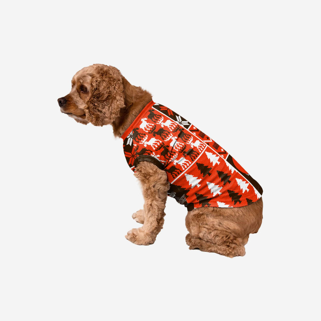 Cleveland Browns Busy Block Dog Sweater FOCO XS - FOCO.com