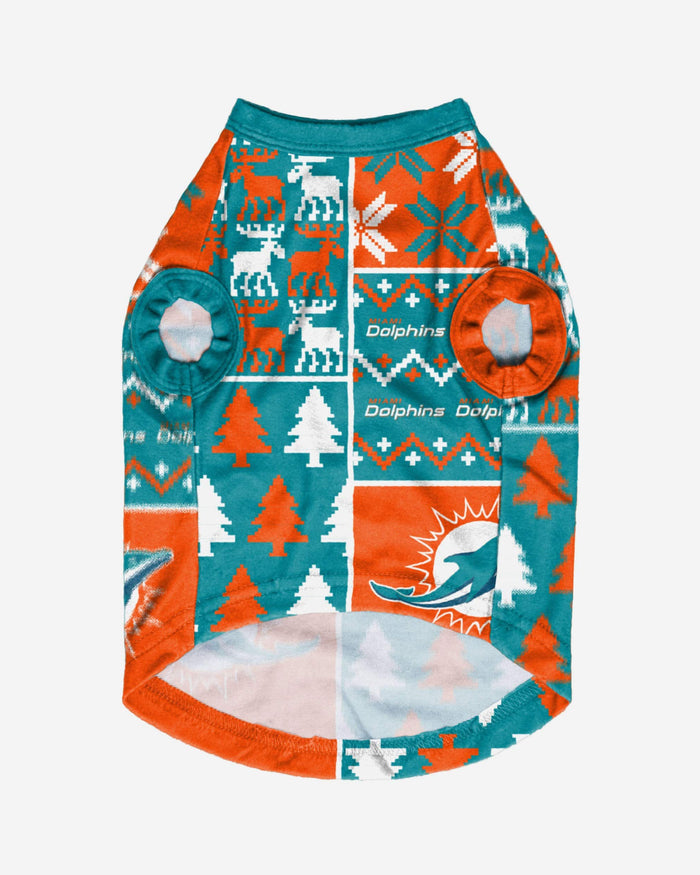 Miami Dolphins Busy Block Dog Sweater FOCO - FOCO.com