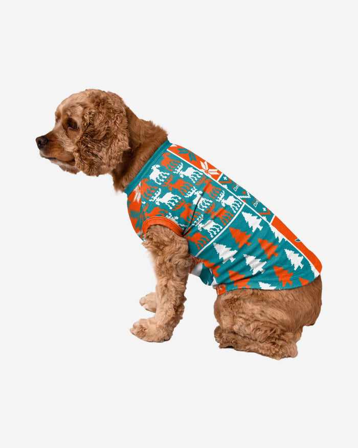 Miami Dolphins Busy Block Dog Sweater FOCO XS - FOCO.com