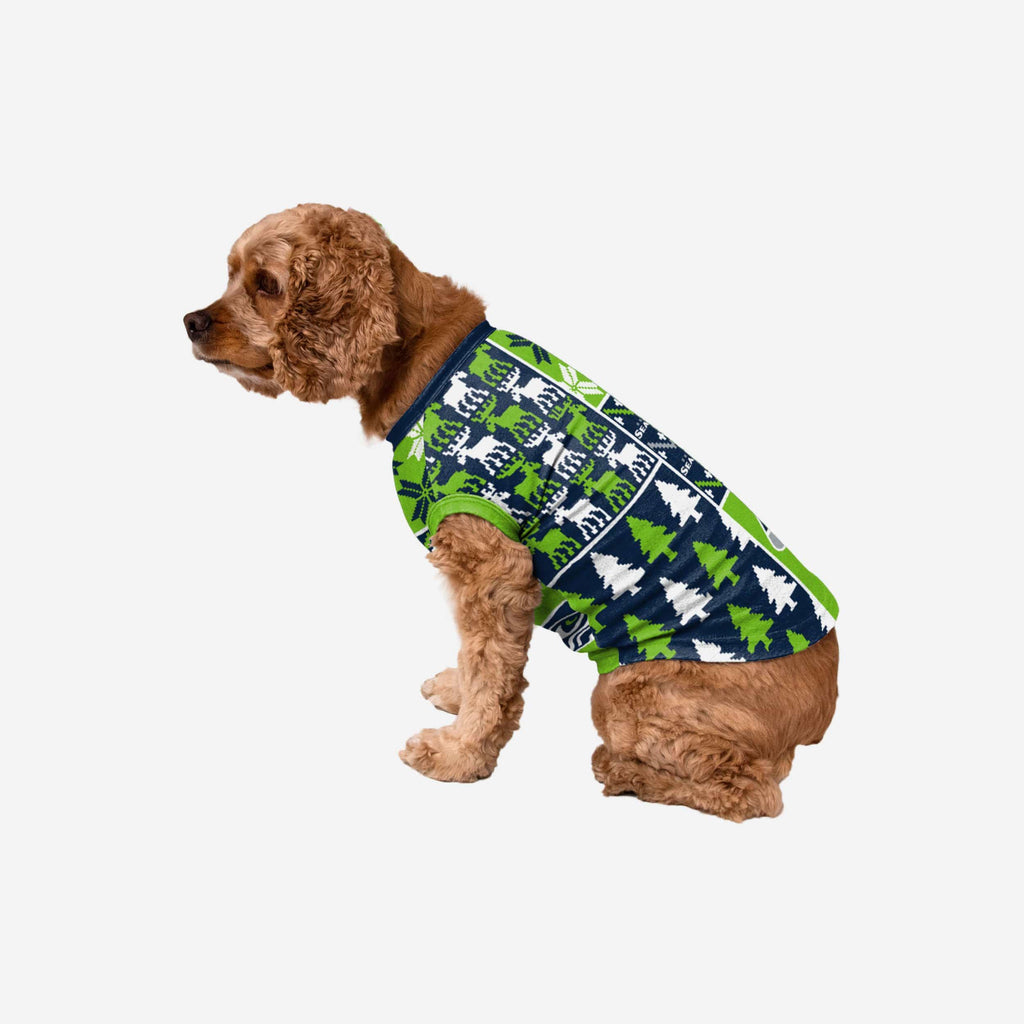 Seattle Seahawks Busy Block Dog Sweater FOCO XS - FOCO.com