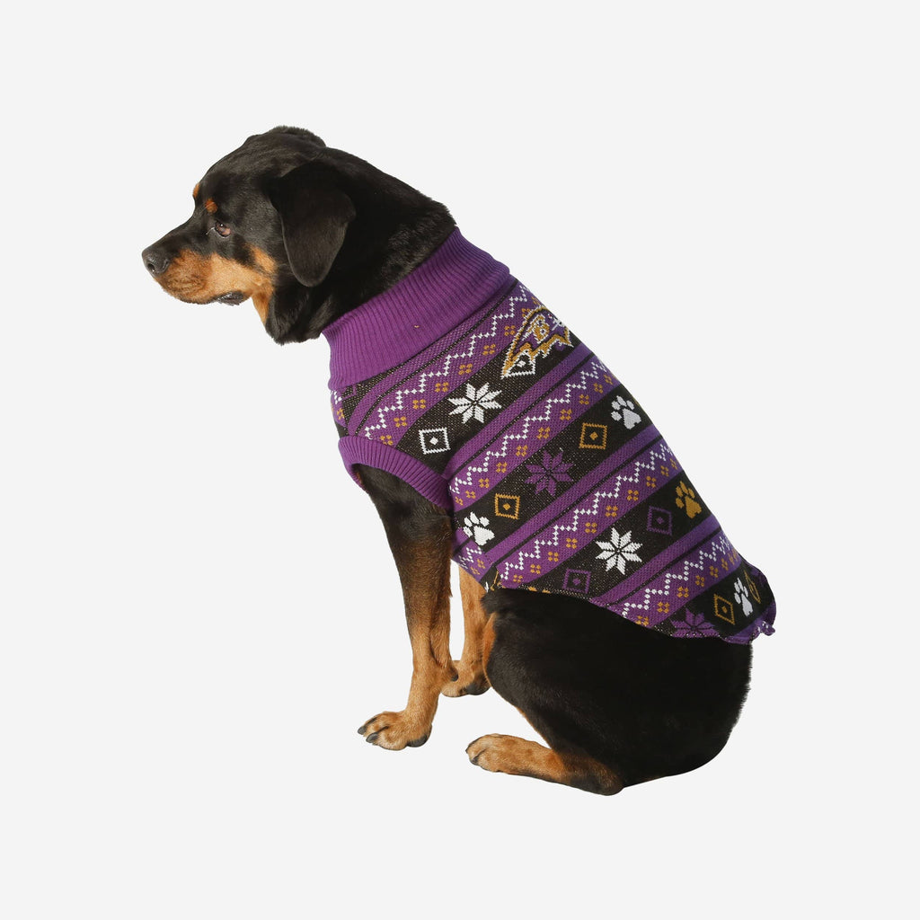 Baltimore Ravens Knitted Holiday Dog Sweater FOCO XS - FOCO.com