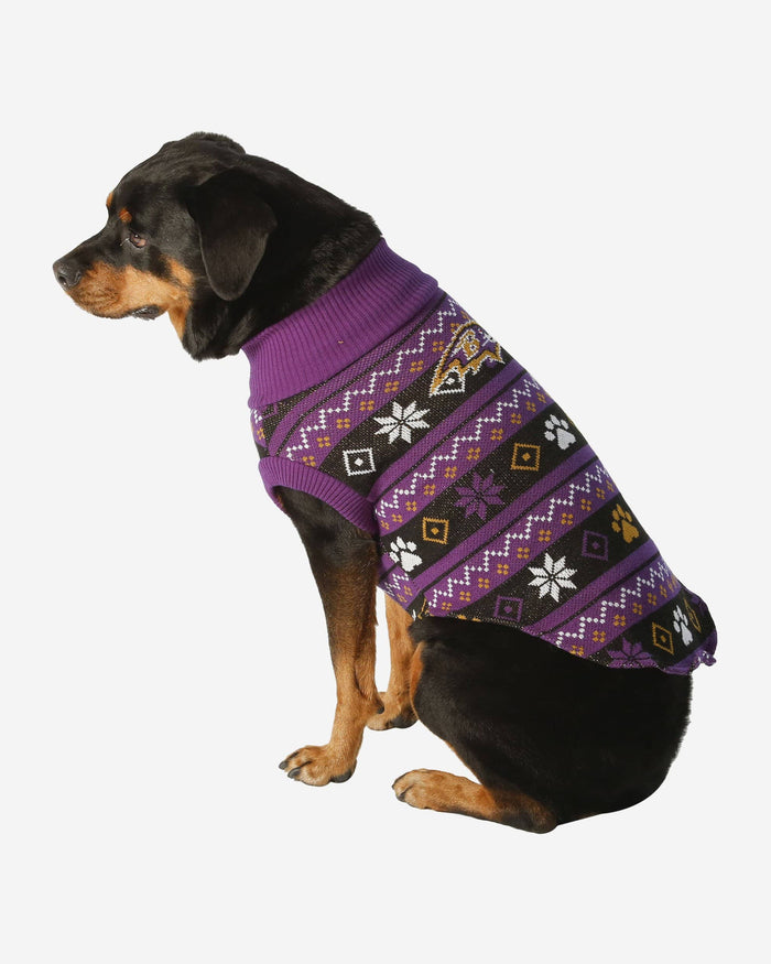 Baltimore Ravens Knitted Holiday Dog Sweater FOCO XS - FOCO.com