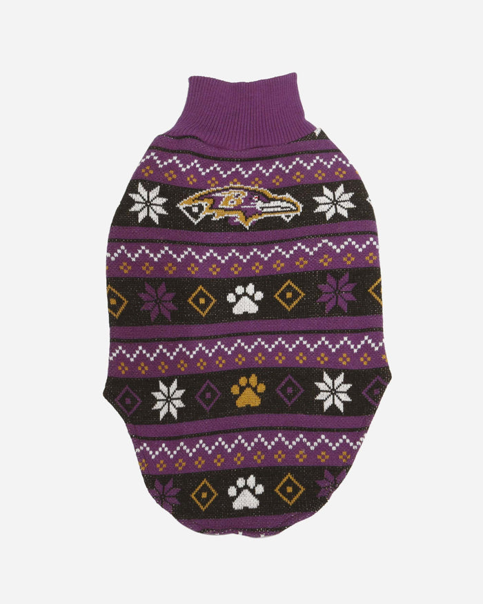 Baltimore Ravens Knitted Holiday Dog Sweater FOCO - FOCO.com