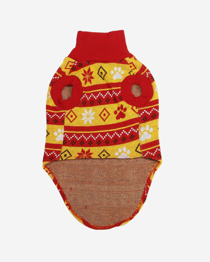 Kansas City Chiefs Knitted Holiday Dog Sweater FOCO - FOCO.com