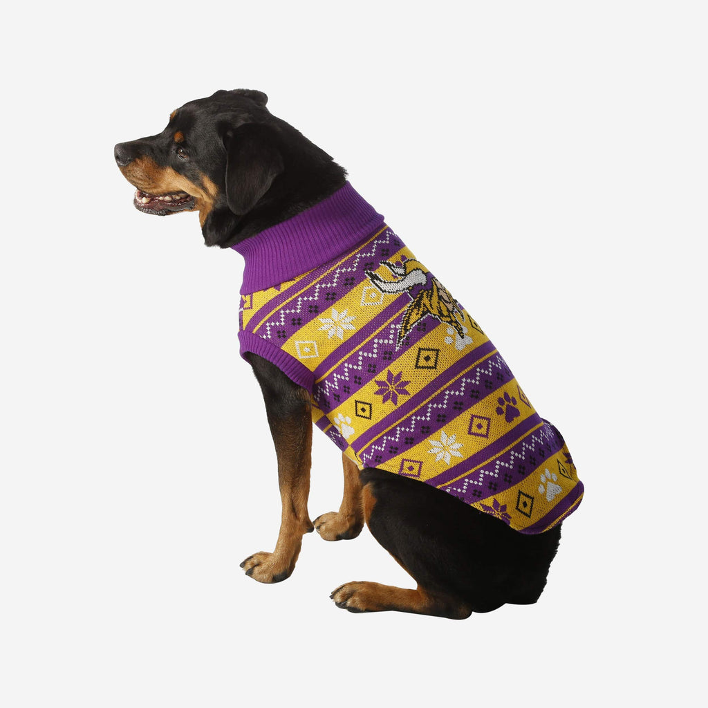 Minnesota Vikings Knitted Holiday Dog Sweater FOCO XS - FOCO.com