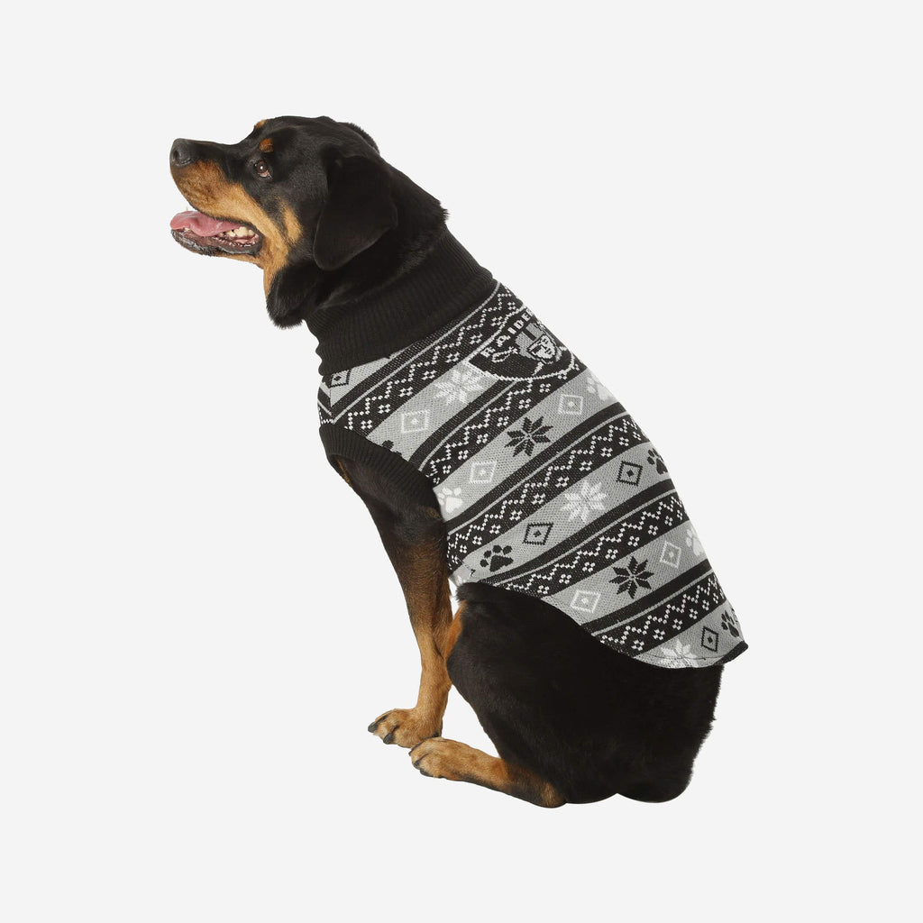 Las Vegas Raiders Knitted Holiday Dog Sweater FOCO XS - FOCO.com