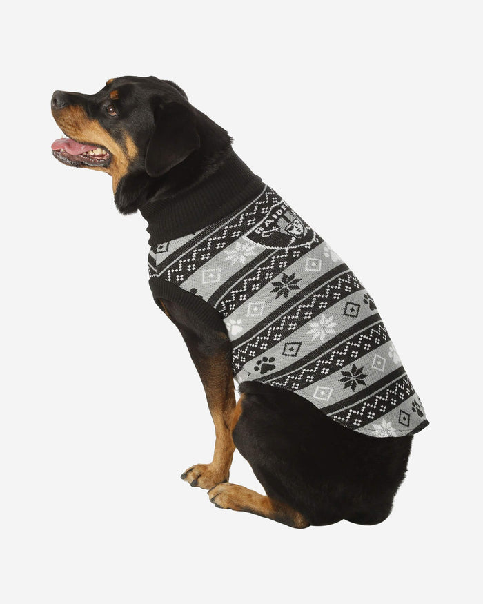 Las Vegas Raiders Knitted Holiday Dog Sweater FOCO XS - FOCO.com