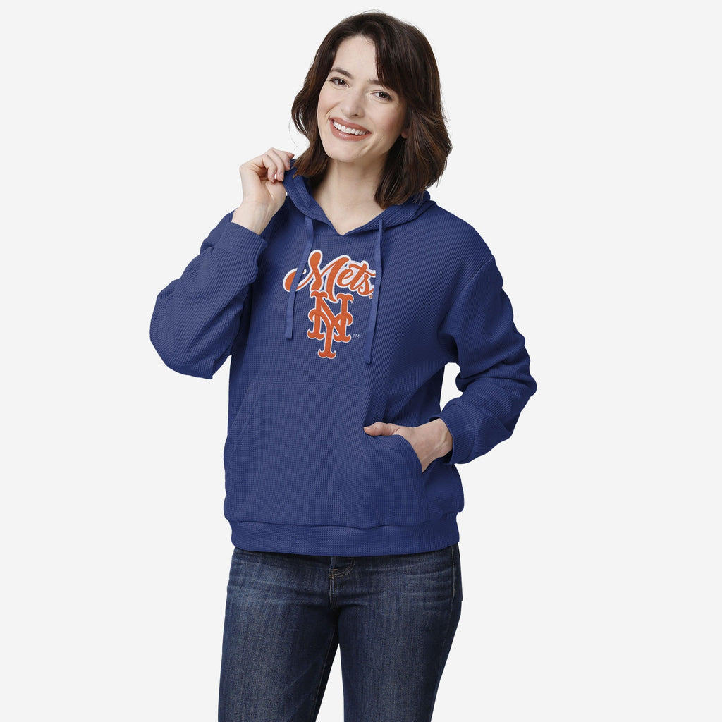New York Mets Womens Waffle Lounge Sweater FOCO S - FOCO.com