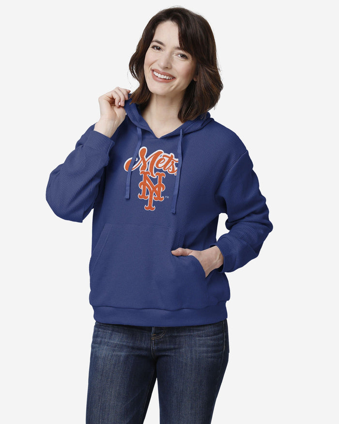 New York Mets Womens Waffle Lounge Sweater FOCO S - FOCO.com