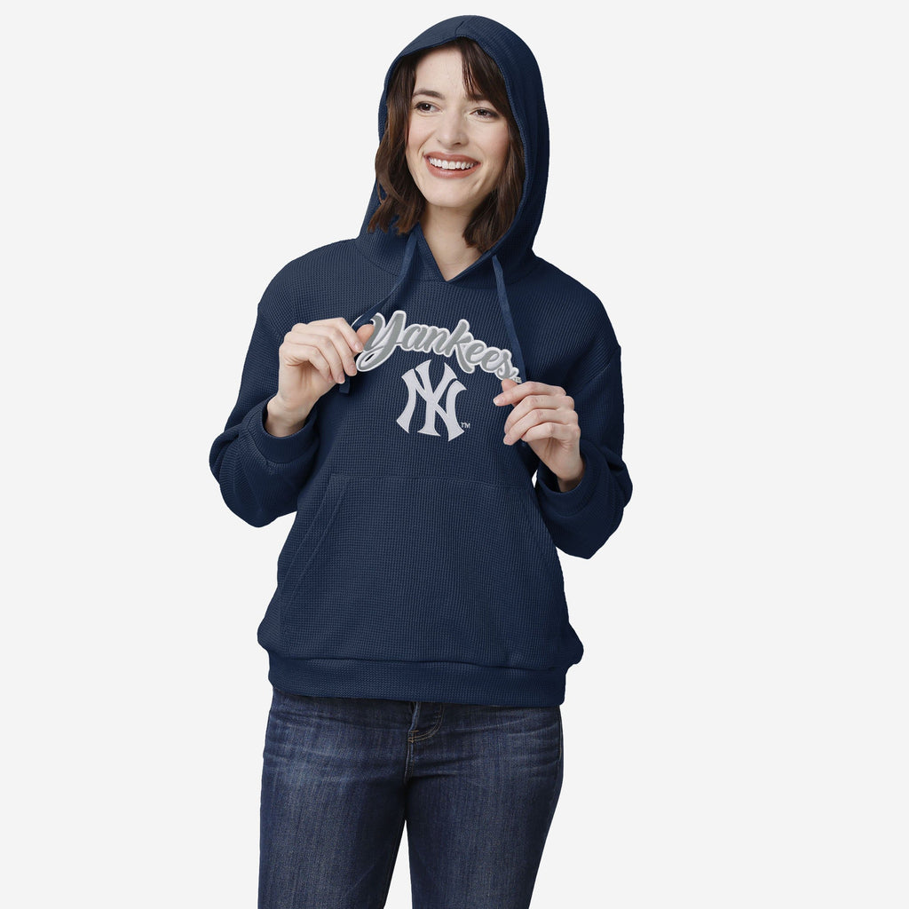 New York Yankees Womens Waffle Lounge Sweater FOCO S - FOCO.com