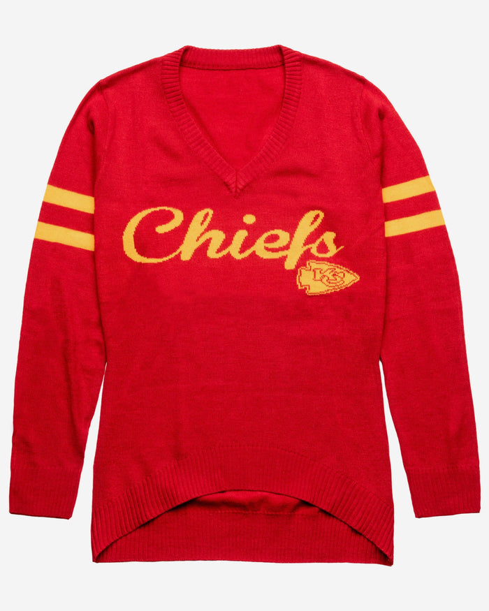 Kansas City Chiefs Womens Vintage Stripe Sweater FOCO - FOCO.com