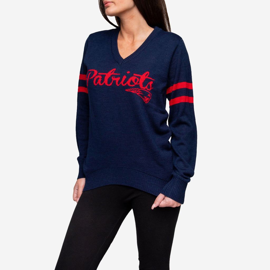 New England Patriots Womens Vintage Stripe Sweater FOCO - FOCO.com