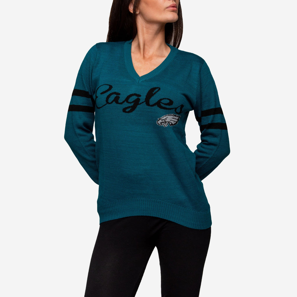 Philadelphia Eagles Womens Vintage Stripe Sweater FOCO - FOCO.com