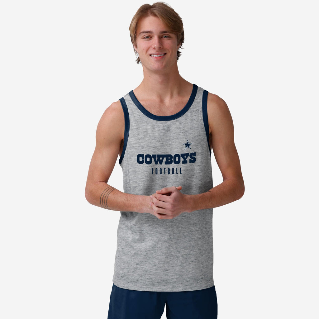 Dallas Cowboys Gray Wordmark Sleeveless Top FOCO S - FOCO.com