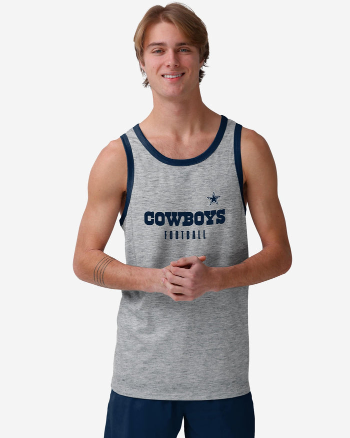 Dallas Cowboys Gray Wordmark Sleeveless Top FOCO S - FOCO.com