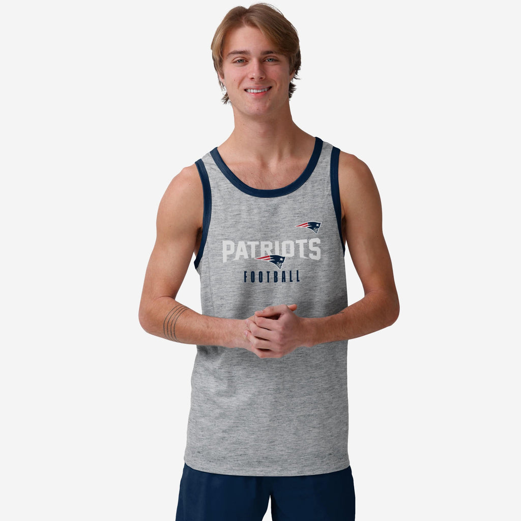 New England Patriots Gray Wordmark Sleeveless Top FOCO S - FOCO.com