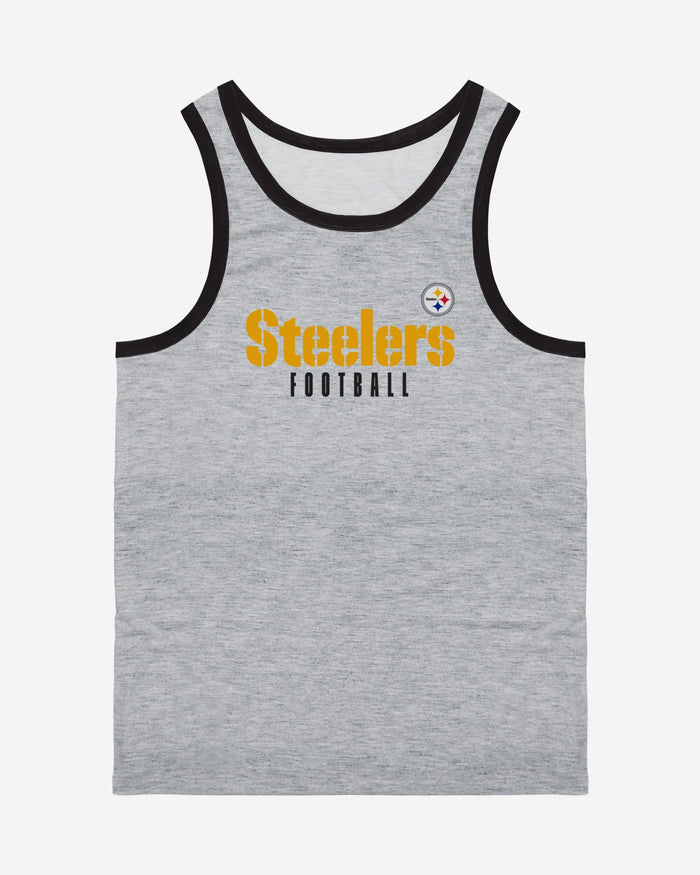 Pittsburgh Steelers Gray Wordmark Sleeveless Top FOCO - FOCO.com