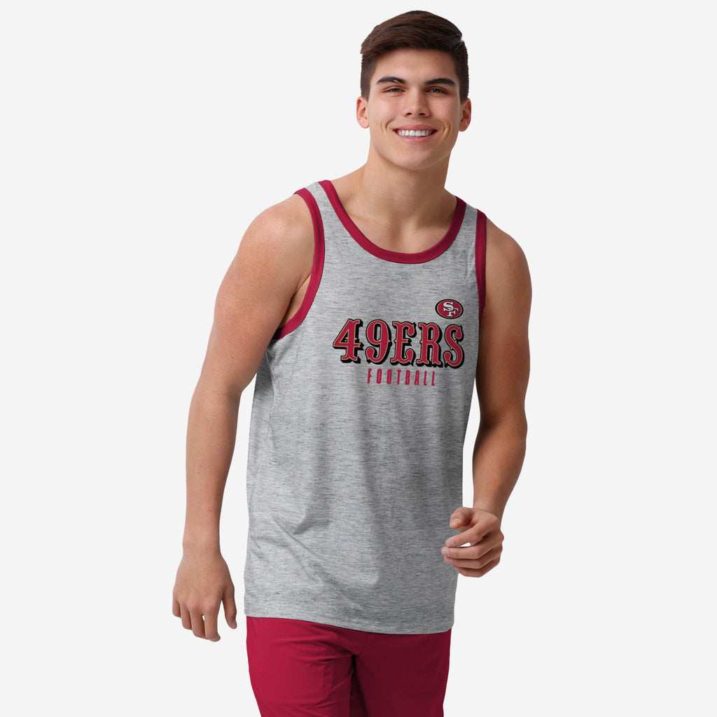 San Francisco 49ers Gray Wordmark Sleeveless Top FOCO S - FOCO.com