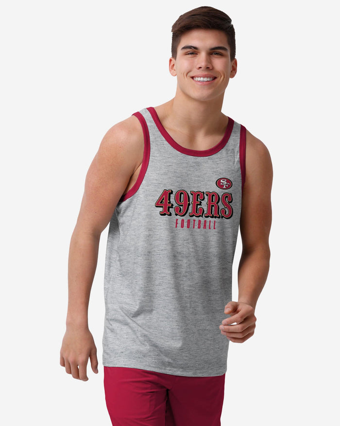 San Francisco 49ers Gray Wordmark Sleeveless Top FOCO S - FOCO.com